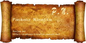 Paskesz Ninetta névjegykártya